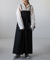 膨れジャガードバックシャンキャミワンピース