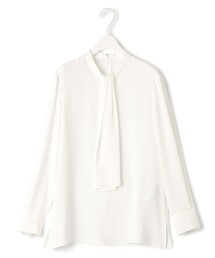 【WEB限定カラーあり・速乾・洗える】BackSatinAmunzen スカーフタイブラウス