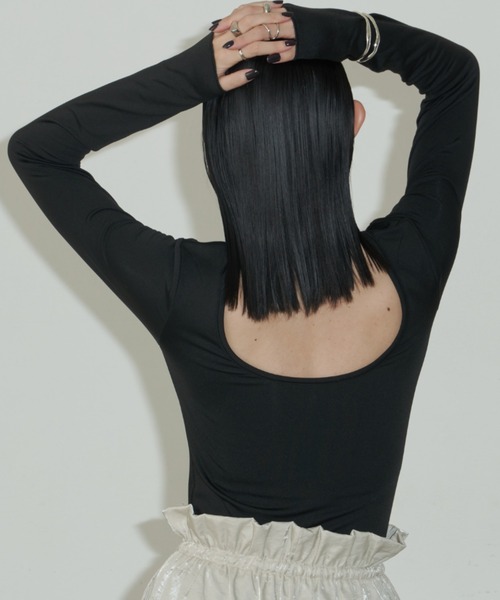 Aunt Marie's(アントマリーズ)の「カップ付きバックオープンヒートトップス / カップ取り外し可能(Tシャツ/カットソー・レディース・チャコールグレー/ブラック/ホワイト・FREE)」の19枚目の写真