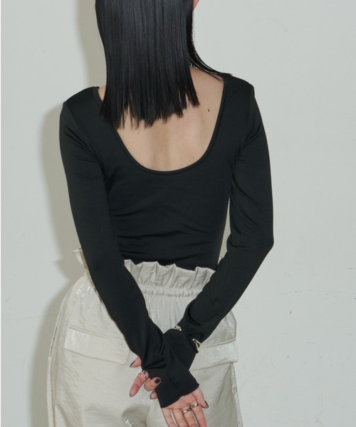 Aunt Marie's(アントマリーズ)の「カップ付きバックオープンヒートトップス / カップ取り外し可能(Tシャツ/カットソー・レディース・チャコールグレー/ブラック/ホワイト・FREE)」の22枚目の写真