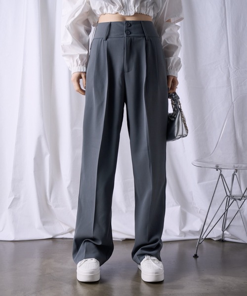 COCOMOMO（ココモモ）の「ハイウエストワイドスラックス（スラックス・レディース・ブラック/ブラウン/ダークグレー・S/M/L）」の22枚目の写真