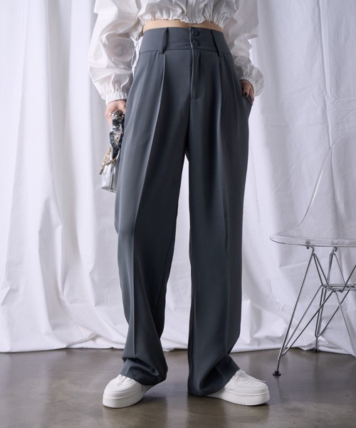 COCOMOMO（ココモモ）の「ハイウエストワイドスラックス（スラックス・レディース・ブラック/ブラウン/ダークグレー・S/M/L）」の20枚目の写真