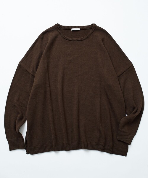 Firsthand(ファーストハンド)の「Firsthand/ファーストハンド スリットデザインニット / オーバーサイズプルオーバーニット(ニット/セーター・メンズ・ネイビー/ブラウン・M/L)」の1枚目の写真