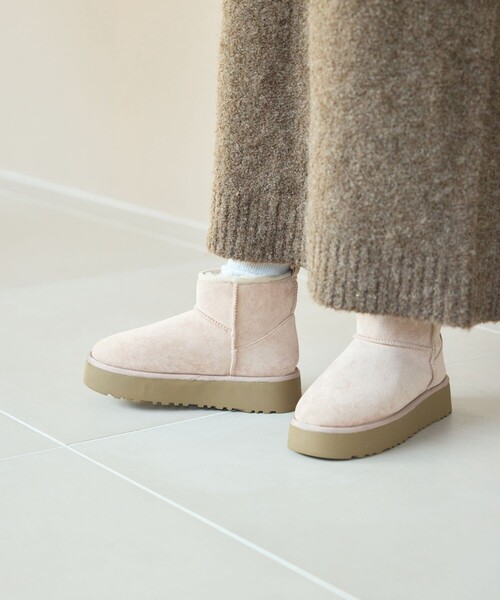 FREAK'S STORE（フリークスストア）の「限定展開　厚底 ムートン ブーツ（ブーツ・レディース・グレー/ブラック/ピンク/キャメル・37/36/38）」の13枚目の写真