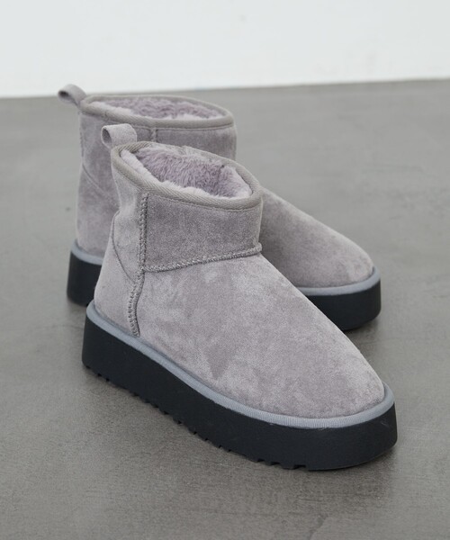 FREAK'S STORE（フリークスストア）の「限定展開　厚底 ムートン ブーツ（ブーツ・レディース・グレー/ブラック/ピンク/キャメル・37/36/38）」の11枚目の写真