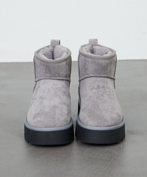FREAK'S STORE（フリークスストア）の「限定展開　厚底 ムートン ブーツ（ブーツ・レディース・グレー/ブラック/ピンク/キャメル・37/36/38）」の9枚目の写真