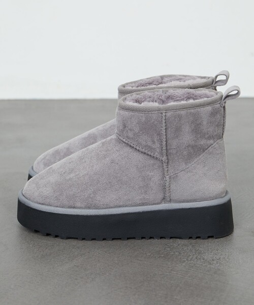 FREAK'S STORE（フリークスストア）の「限定展開　厚底 ムートン ブーツ（ブーツ・レディース・グレー/ブラック/ピンク/キャメル・37/36/38）」の8枚目の写真