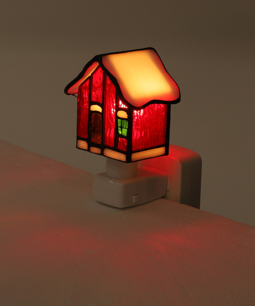journal standard Furniture （ジャーナルスタンダードファニチャー）の「STAINED GLASS FOOT LAMP HOUSE ステンドグラス フットランプ ハウス（照明・レディース・レッド・FREE）」の2枚目の写真