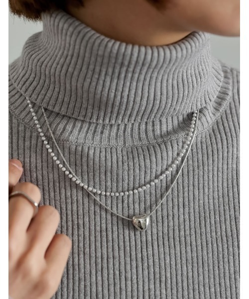 Re:EDIT（リエディ）の「[3点セット]ハートorボールモチーフ3連チェーンネックレス（ネックレス・レディース・シルバー/シルバー系その他/ゴールド/ゴールド系その他・FREE）」の5枚目の写真