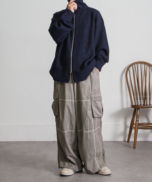 NILWAY（ニルウェイ）の「ピーチスキンステッチワイドミリタリーカーゴパンツ（カーゴパンツ・メンズ・カーキ/ブラック/グレー・MEDIUM/LARGE）」の15枚目の写真