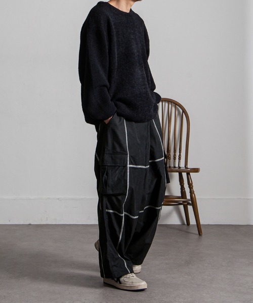 NILWAY（ニルウェイ）の「ピーチスキンステッチワイドミリタリーカーゴパンツ（カーゴパンツ・メンズ・カーキ/ブラック/グレー・MEDIUM/LARGE）」の9枚目の写真