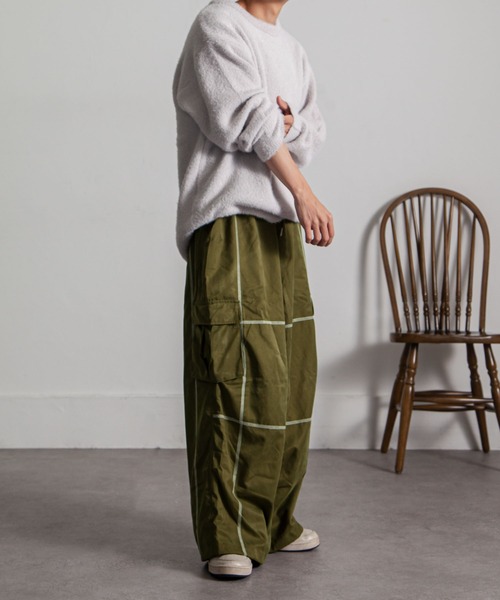 NILWAY（ニルウェイ）の「ピーチスキンステッチワイドミリタリーカーゴパンツ（カーゴパンツ・メンズ・カーキ/ブラック/グレー・MEDIUM/LARGE）」の19枚目の写真