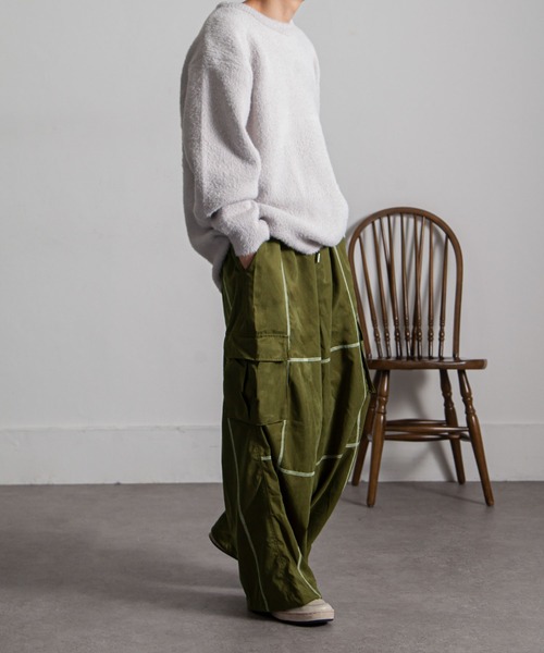 NILWAY（ニルウェイ）の「ピーチスキンステッチワイドミリタリーカーゴパンツ（カーゴパンツ・メンズ・カーキ/ブラック/グレー・MEDIUM/LARGE）」の20枚目の写真