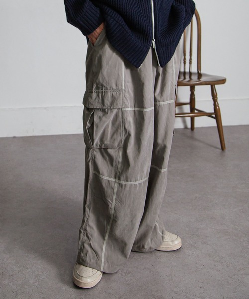 NILWAY（ニルウェイ）の「ピーチスキンステッチワイドミリタリーカーゴパンツ（カーゴパンツ・メンズ・カーキ/ブラック/グレー・MEDIUM/LARGE）」の12枚目の写真