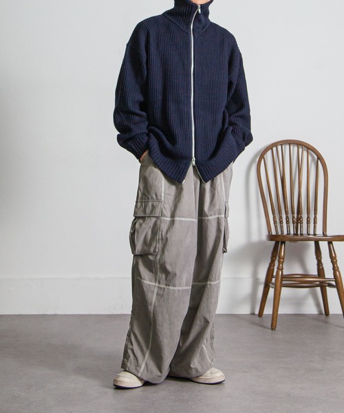 NILWAY（ニルウェイ）の「ピーチスキンステッチワイドミリタリーカーゴパンツ（カーゴパンツ・メンズ・カーキ/ブラック/グレー・MEDIUM/LARGE）」の14枚目の写真