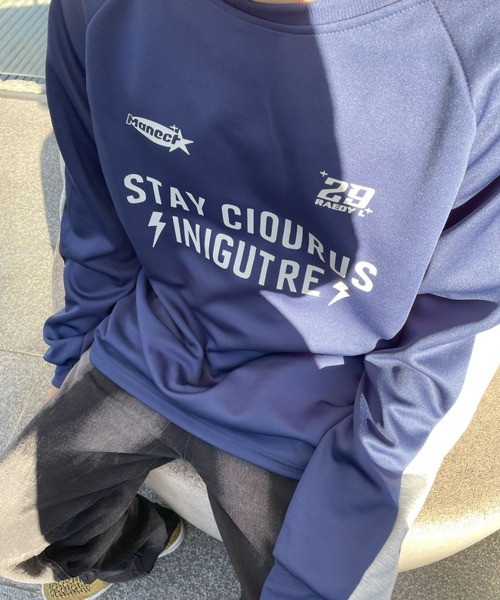 B.R.U（ブル）の「スポーティーユニフォームロゴスウェット / ゲームシャツ（スウェット・メンズ・ネイビー/グレー・FREE）」の6枚目の写真