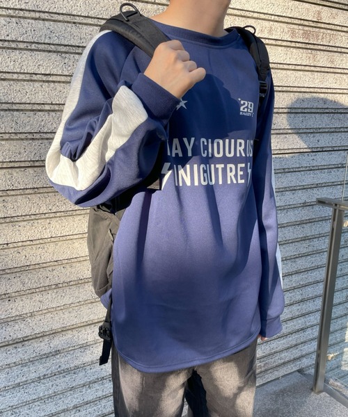 B.R.U（ブル）の「スポーティーユニフォームロゴスウェット / ゲームシャツ（スウェット・メンズ・ネイビー/グレー・FREE）」の9枚目の写真