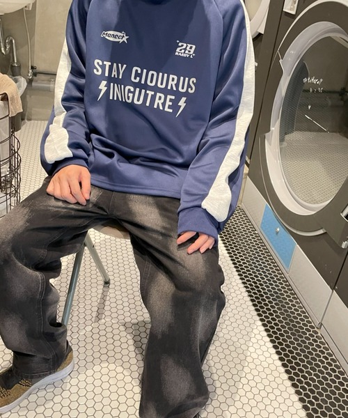 B.R.U（ブル）の「スポーティーユニフォームロゴスウェット / ゲームシャツ（スウェット・メンズ・ネイビー/グレー・FREE）」の3枚目の写真