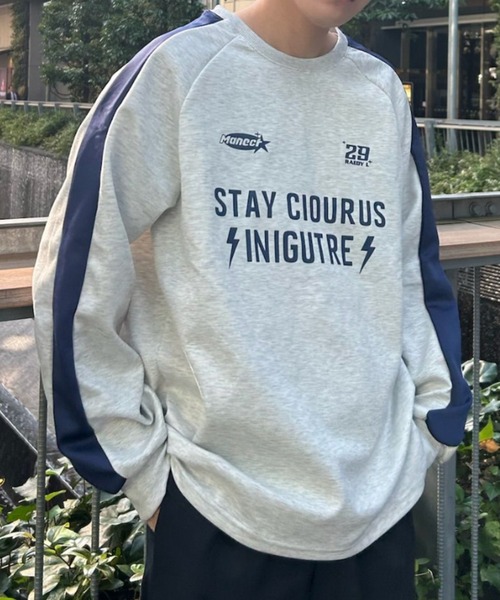 B.R.U（ブル）の「スポーティーユニフォームロゴスウェット / ゲームシャツ（スウェット・メンズ・ネイビー/グレー・FREE）」の18枚目の写真