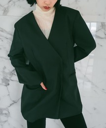sahara | Collarless Over Jacket(ノーカラージャケット)