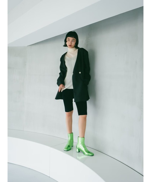 sahara（サハラ）の「Collarless Over Jacket（ノーカラージャケット・レディース・ホワイト/ブラック/ブラウン系その他・FREE）」の7枚目の写真