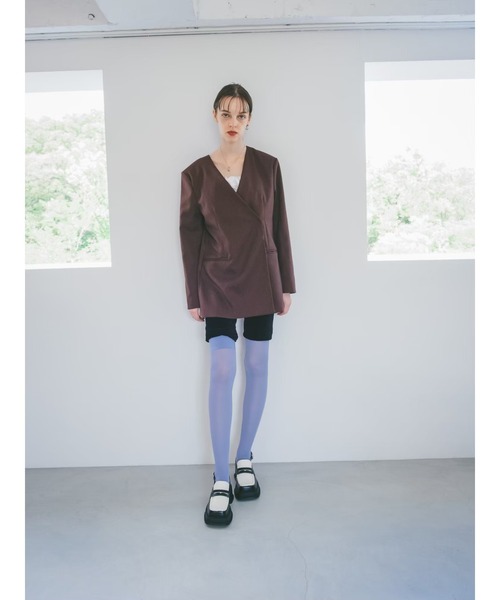 sahara（サハラ）の「Collarless Over Jacket（ノーカラージャケット・レディース・ホワイト/ブラック/ブラウン系その他・FREE）」の17枚目の写真