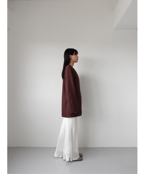 sahara（サハラ）の「Collarless Over Jacket（ノーカラージャケット・レディース・ホワイト/ブラック/ブラウン系その他・FREE）」の21枚目の写真