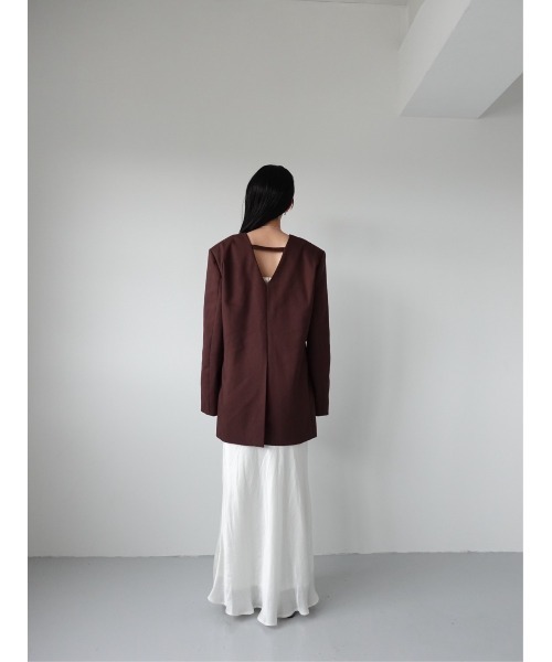 sahara（サハラ）の「Collarless Over Jacket（ノーカラージャケット・レディース・ホワイト/ブラック/ブラウン系その他・FREE）」の22枚目の写真