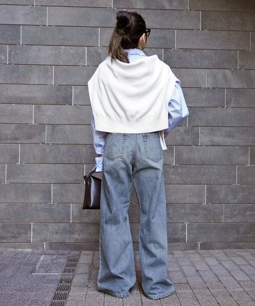 EVERYDAY I LIKE.（エヴリディアイライク）の「ベルテッドジーンズ（デニムパンツ・レディース・エメラルドブルー・38/34/36）」の4枚目の写真