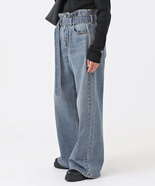 EVERYDAY I LIKE.（エヴリディアイライク）の「ベルテッドジーンズ（デニムパンツ・レディース・エメラルドブルー・38/34/36）」の8枚目の写真