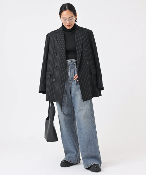 EVERYDAY I LIKE.（エヴリディアイライク）の「ベルテッドジーンズ（デニムパンツ・レディース・エメラルドブルー・38/34/36）」の13枚目の写真