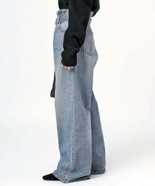 EVERYDAY I LIKE.（エヴリディアイライク）の「ベルテッドジーンズ（デニムパンツ・レディース・エメラルドブルー・38/34/36）」の15枚目の写真