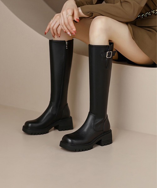 Miniministore(ミニミニストア)の「ロングブーツ 美脚ブーツ レディース(ブーツ・レディース・ブラック/ブラウン・22.5cm/24.5cm/25.0cm/23.0cm/24.0cm/23.5cm)」の4枚目の写真