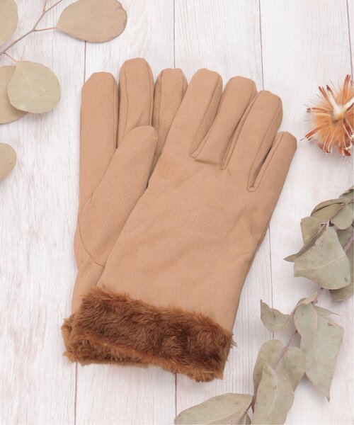 LBC(エルビーシー)の「フェイクスエードグローブ(手袋・レディース・ブラウン/ベージュ/グレー/ブラック・FREE)」の3枚目の写真