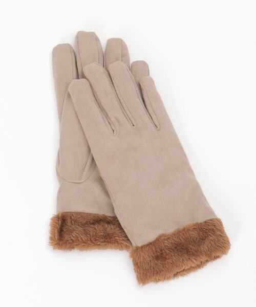 LBC(エルビーシー)の「フェイクスエードグローブ(手袋・レディース・ブラウン/ベージュ/グレー/ブラック・FREE)」の14枚目の写真