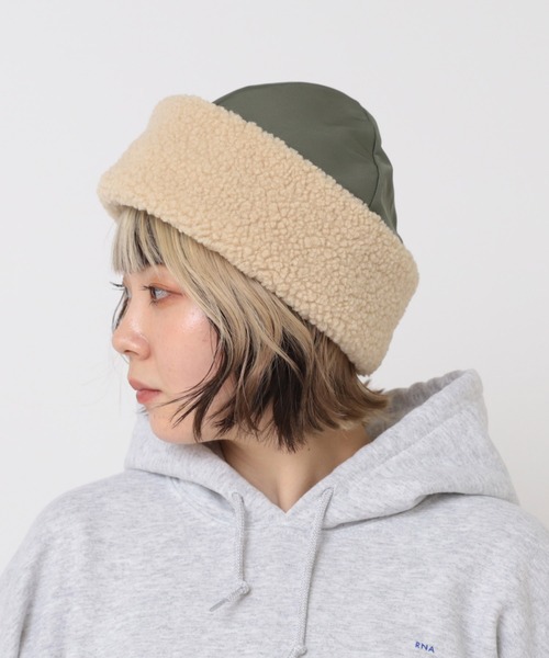 RNA(アールエヌエー)の「E4969 3WAYボアハット(ハット・レディース・ブラウン/ナチュラル/ブルー・FREE)」の3枚目の写真