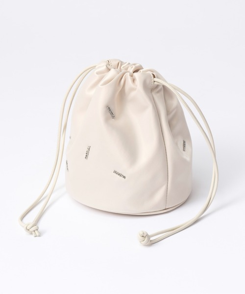 MAISON SPECIAL（メゾンスペシャル）の「Many MS Logo Drawstring Bag/メニーMSロゴドローストリングバッグ【MAISON SPECIAL/メゾンスペシャル】（ハンドバッグ・レディース・ホワイト/ブラック/ピンク・FREE）」の6枚目の写真