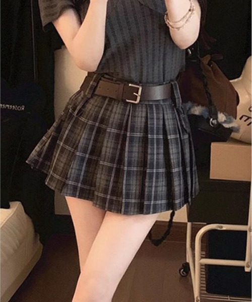 Chick（チック）の「▲Aラインチェックプリーツスカート（スカート・レディース・イエロー/ブラック・S/M）」の13枚目の写真