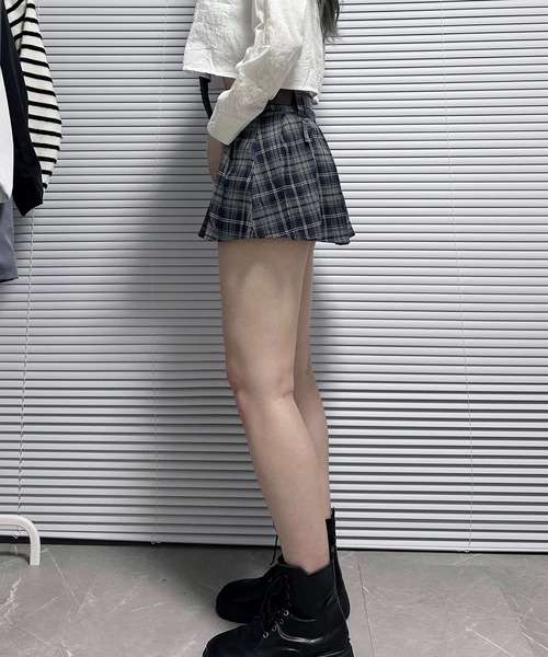 Chick（チック）の「▲Aラインチェックプリーツスカート（スカート・レディース・イエロー/ブラック・S/M）」の15枚目の写真