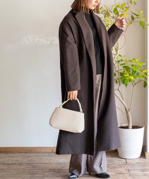 VitaFelice(ヴィータフェリーチェ)の「ワンハンドル2wayハンドバッグ(ハンドバッグ・レディース・ブラック/オフホワイト/ベージュ系その他/チャコール・FREE)」の12枚目の写真