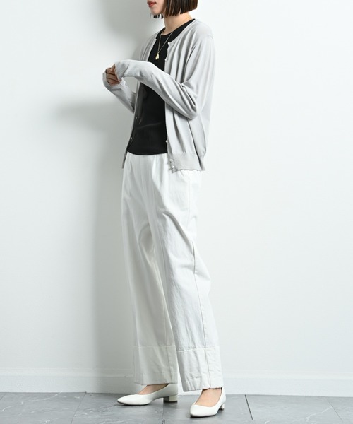 actuel（アクチュエル）の「【マシーンウォッシャブル・ＵＶ・接触冷感】パール釦クルーカーディガン（カーディガン/ボレロ・レディース・オフホワイト/ブラック/レッド/グレー・FREE）」の16枚目の写真