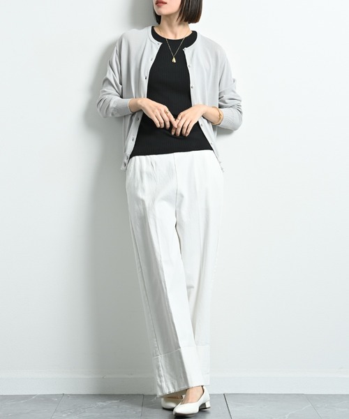 actuel（アクチュエル）の「【マシーンウォッシャブル・ＵＶ・接触冷感】パール釦クルーカーディガン（カーディガン/ボレロ・レディース・オフホワイト/ブラック/レッド/グレー・FREE）」の17枚目の写真