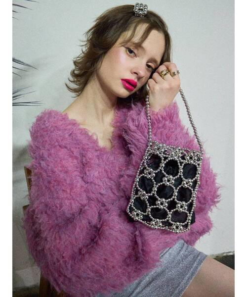 EVRIS（エヴリス）の「ボールビーズミニBAG（ハンドバッグ・レディース・シルバー・FREE）」の8枚目の写真