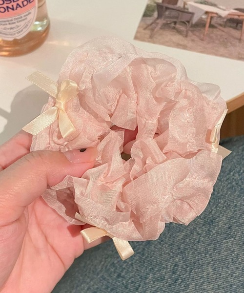 LAC-VERT（ラック・ヴェール）の「リボンシュシュ（ヘアゴム・レディース・ホワイト/ピンク・FREE）」の12枚目の写真