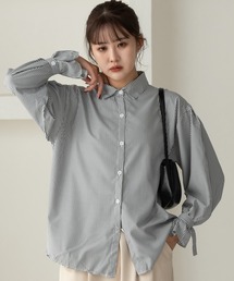 Amiur | stripe volume sleeve shirt(シャツ/ブラウス)