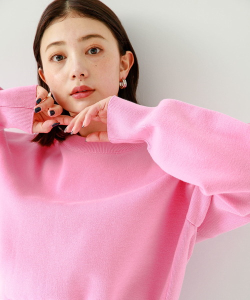 URBAN RESEARCH Sonny Label(アーバンリサーチサニーレーベル)の「スウェットライクニットプルオーバー(ニット/セーター・レディース・オフホワイト/グレー/ピンク・FREE)」の1枚目の写真