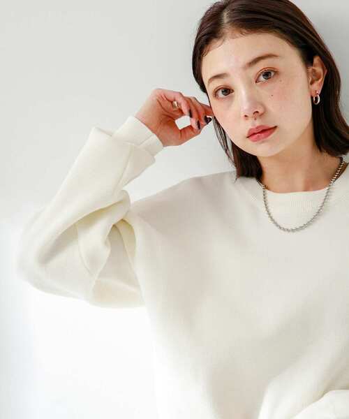 URBAN RESEARCH Sonny Label(アーバンリサーチサニーレーベル)の「スウェットライクニットプルオーバー(ニット/セーター・レディース・オフホワイト/グレー/ピンク・FREE)」の4枚目の写真