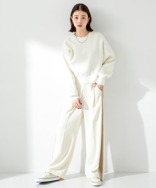 URBAN RESEARCH Sonny Label(アーバンリサーチサニーレーベル)の「スウェットライクニットプルオーバー(ニット/セーター・レディース・オフホワイト/グレー/ピンク・FREE)」の9枚目の写真