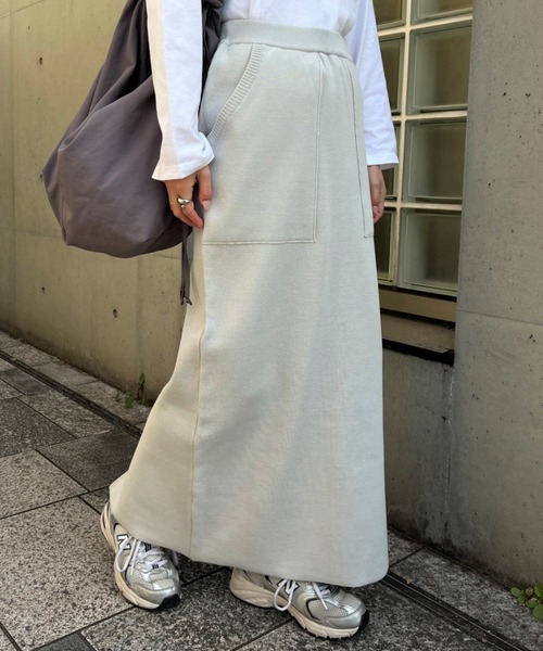 CIAOPANIC TYPY(チャオパニックティピー)の「エアリーコンフォートベイカーニットスカート(スカート・レディース・チャコールグレー/ライトグレー/ネイビー・ONE SIZE)」の1枚目の写真