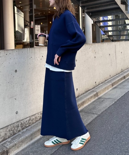 CIAOPANIC TYPY(チャオパニックティピー)の「エアリーコンフォートベイカーニットスカート(スカート・レディース・チャコールグレー/ライトグレー/ネイビー・ONE SIZE)」の10枚目の写真